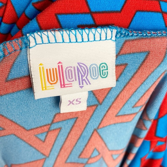 LuLaRoe Women's Azure Geometric Print A-Line Skirt Blue Size XS - Picture 7 of 8